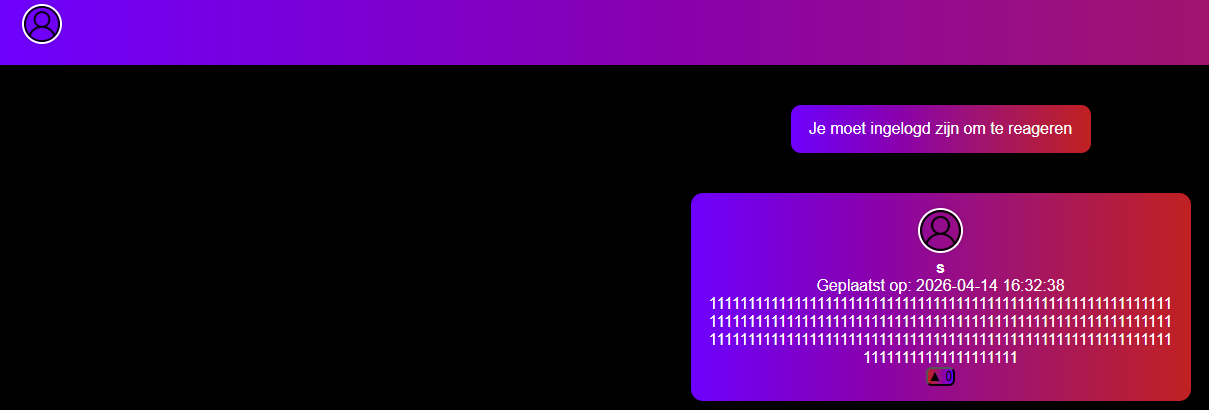 Screenshot van het Gastenboek project